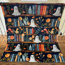 Load image into Gallery viewer, Blanket - Halloween - Ghost Bookshelf - PREORDER
