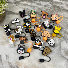 Load image into Gallery viewer, Silicone Straw Toppers Tumbler - Dogs
