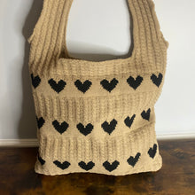 Load image into Gallery viewer, Heart Tote Bag - Knit Sweater
