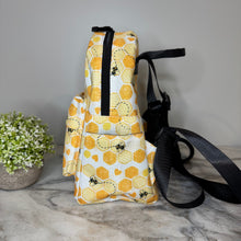 Load image into Gallery viewer, Mini Backpack - Honeycomb Bee Hearts
