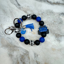 Load image into Gallery viewer, Silicone Bracelet Keychain - Duck Duck Jeep - Blue
