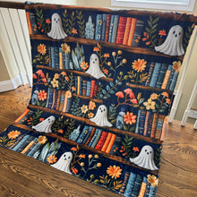 Load image into Gallery viewer, Blanket - Halloween - Ghost Bookshelf - PREORDER
