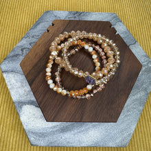 Load image into Gallery viewer, Bracelet Pack - Druzy Bead - Light Orange / Peach
