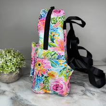Load image into Gallery viewer, Mini Backpack - Pink Green Blue Floral
