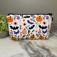 Load image into Gallery viewer, Pouch - Halloween - White Pumpkin Bat
