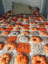 Load image into Gallery viewer, Blanket - Halloween - Knit Pumpkins - PREORDER

