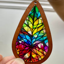 Load image into Gallery viewer, Wooden Teardrop Cutout - Stained Glass Acrylic - #4
