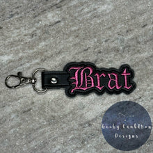 Load image into Gallery viewer, Brat Embroidered Keychain

