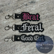 Load image into Gallery viewer, Brat Embroidered Keychain
