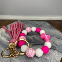 Load image into Gallery viewer, Silicone Bracelet Keychain - Jesus, Pink
