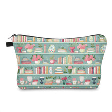 Load image into Gallery viewer, Pouch &amp; Mini Pouch Bundled Set - Mint Floral Bookcase
