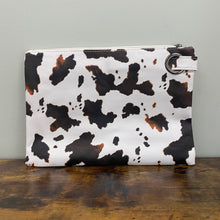 Load image into Gallery viewer, Clutch - Oversized Faux Leather with Wrist Loop - Brown Cow
