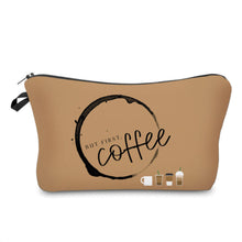 Load image into Gallery viewer, Pouch - Coffee, But First Coffee on Brown
