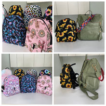 Load image into Gallery viewer, Mini Backpack - Sunflower Cow Wood
