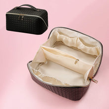 Load image into Gallery viewer, Oversized Lay Flat Cosmetic Bag - Woven Solids
