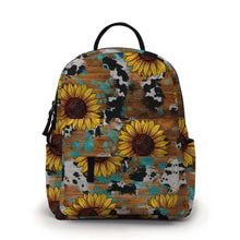 Load image into Gallery viewer, Mini Backpack - Sunflower Cow Wood
