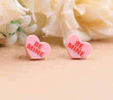 Load image into Gallery viewer, Acrylic Stud Earrings - Be Mine Heart
