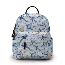 Load image into Gallery viewer, Mini Backpack - Ocean Blue Stripe Stingray Shark
