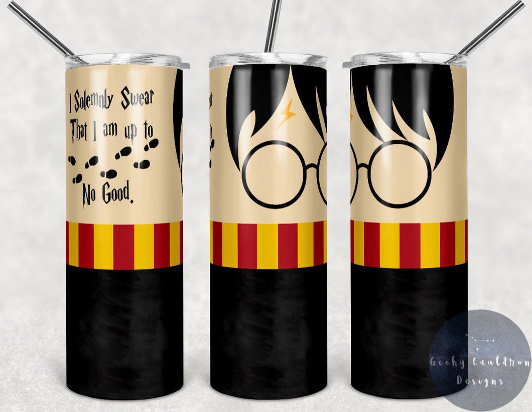 Harry Potter Solemnly Swear Glitter Cup w/Straw, 20 Ounces