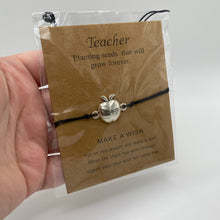 Load image into Gallery viewer, Bracelet - Make A Wish - Teacher Apple Silver
